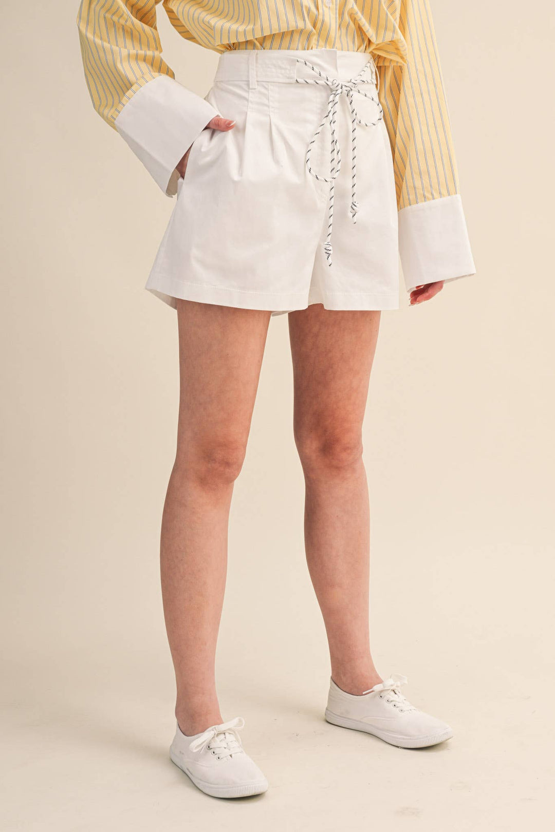 Perry Rope Trim Belt Shorts