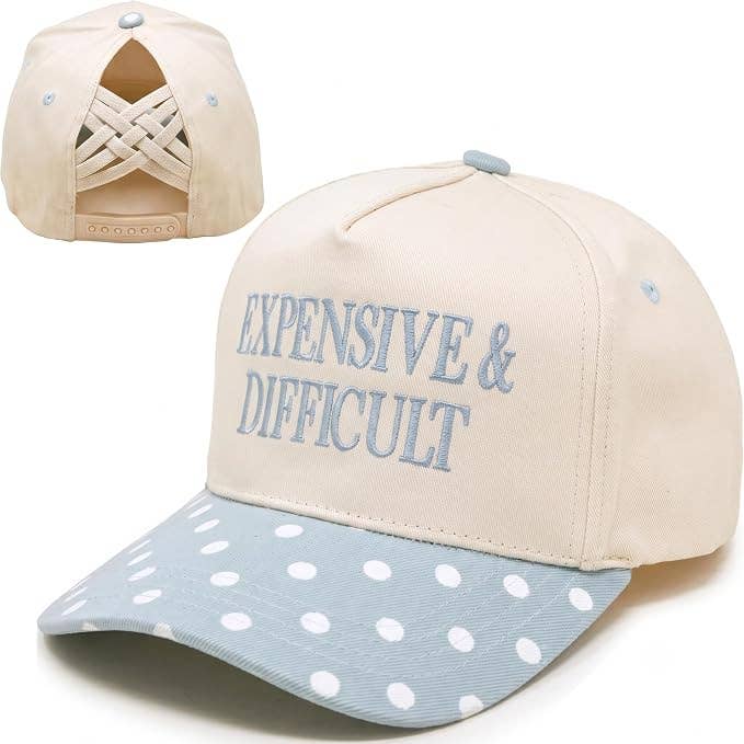 Polka Dot Expensive & Difficult Ponytail Hat