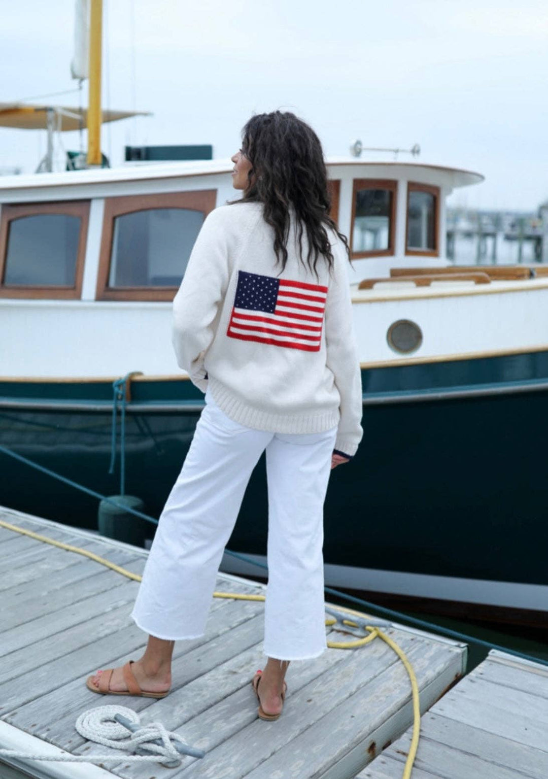 Intarsia Shawl Flag Cardigan