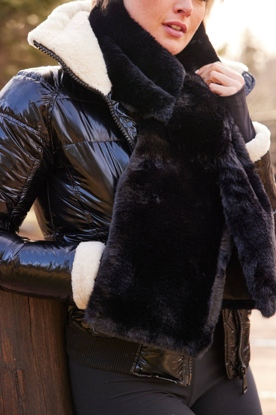 Camelia Fur Wrap Scarf