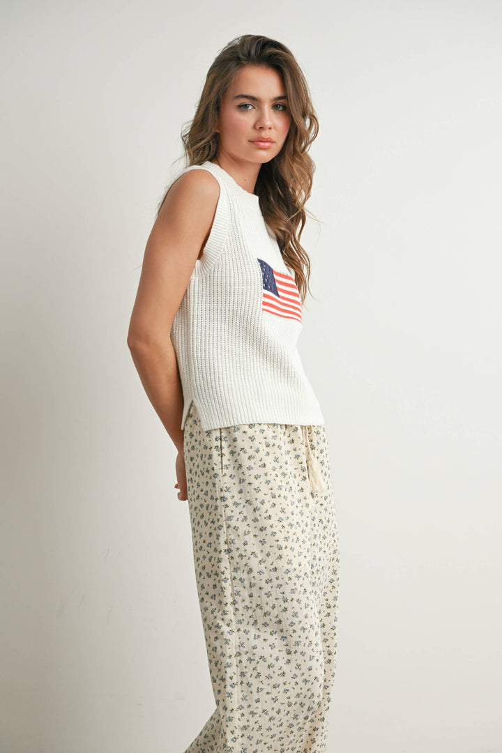 Liberty Flag Sleeveless Sweater