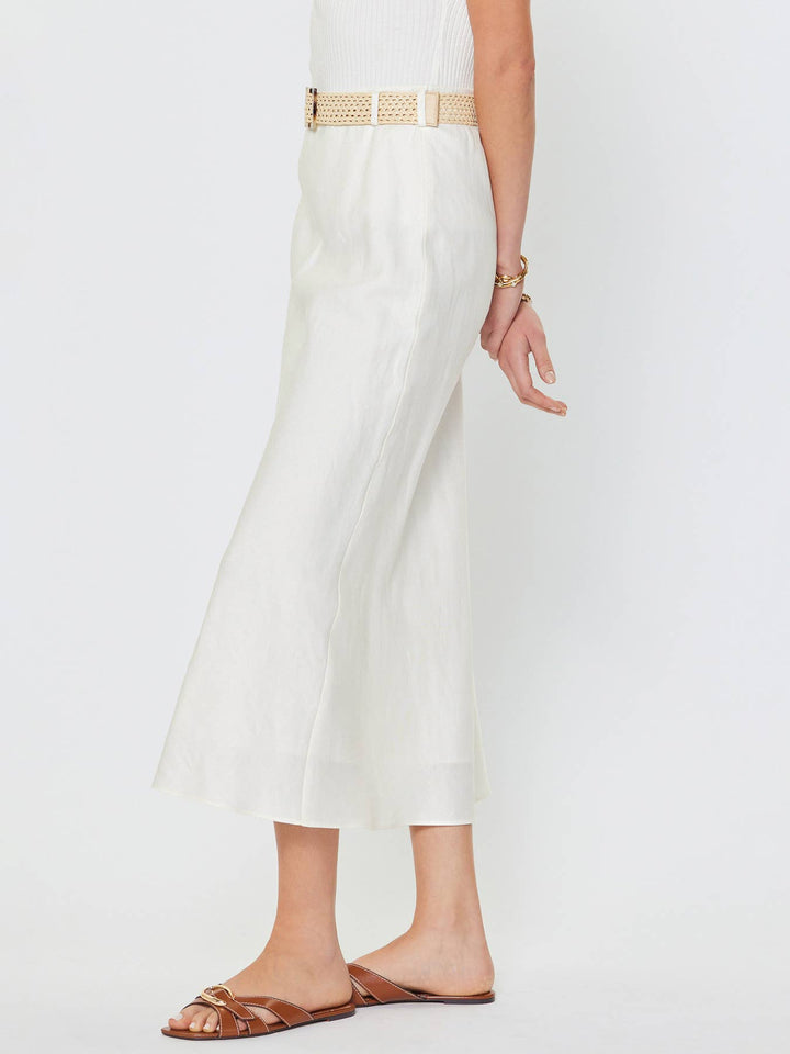 Milos Linen Blend Skirt W/Raffia Belt