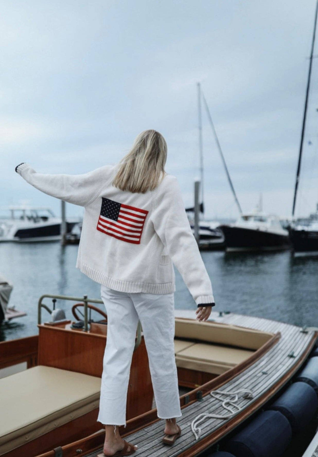 Intarsia Shawl Flag Cardigan
