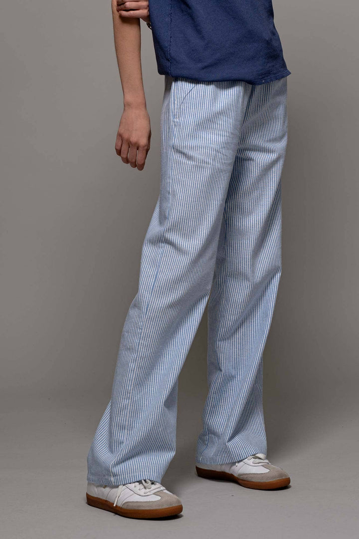Sarina Pinstripe Drawstring Wide Leg Lounge Pants
