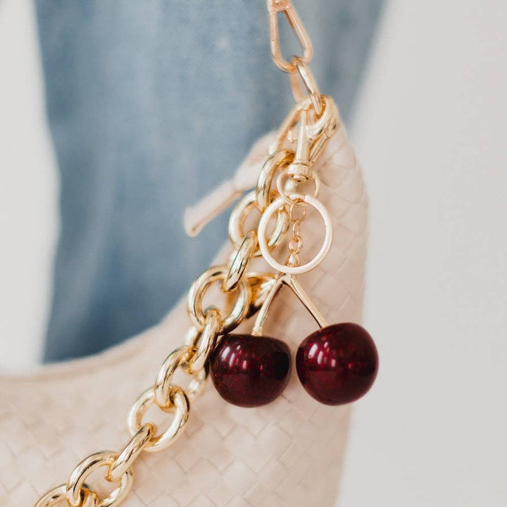 Golden Cherry Bag Charm