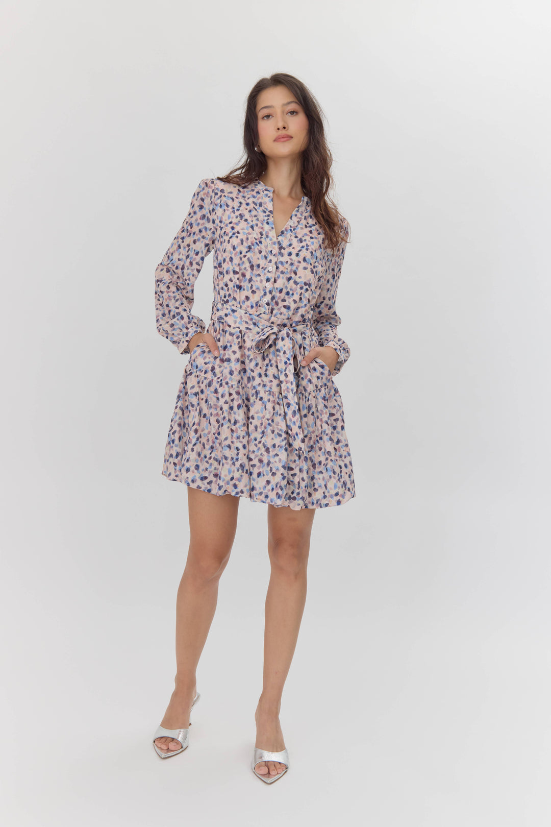 Kai Tie Waist Bubble Hem Dress
