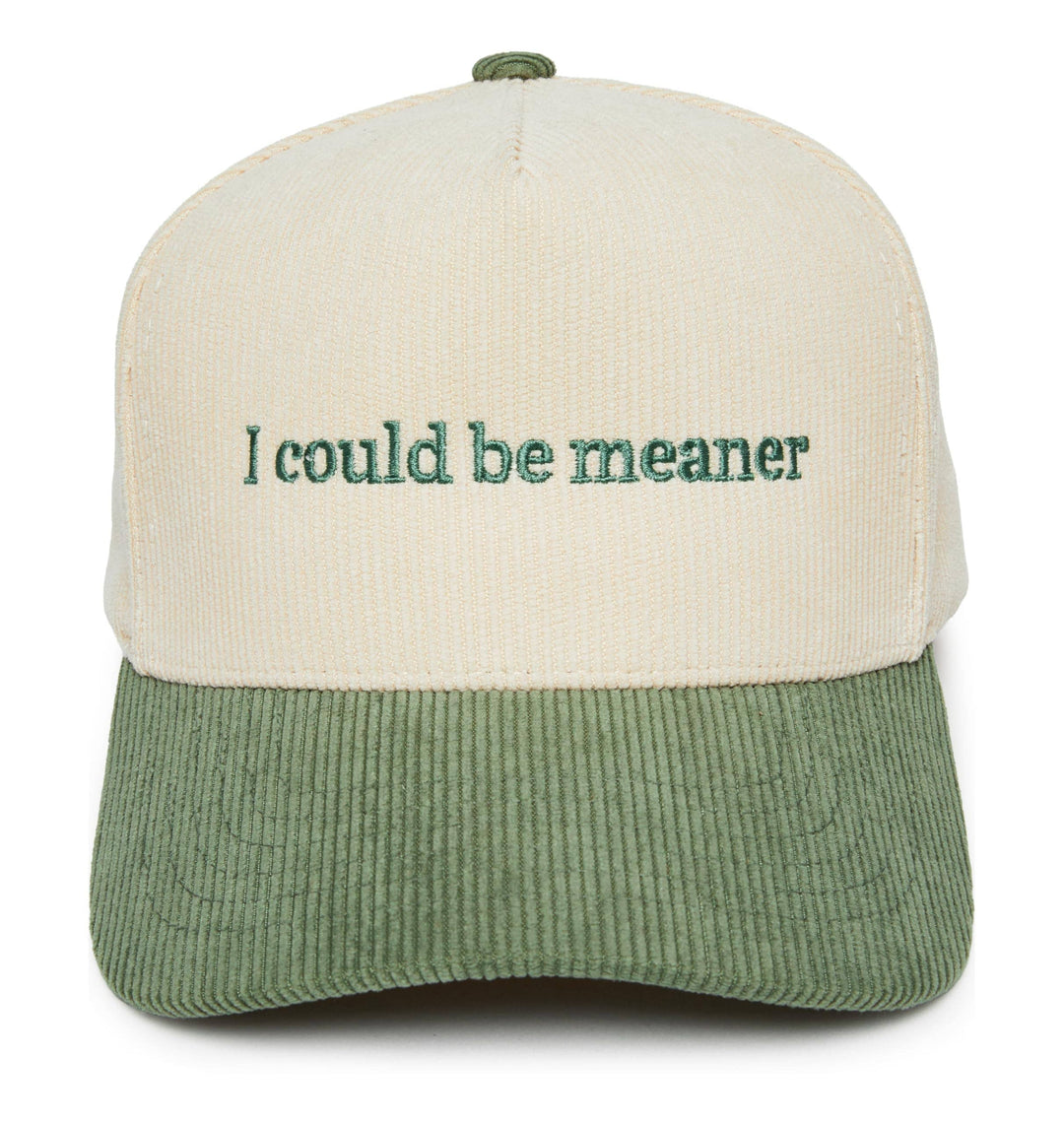 Funky Junque - 2-Tone Corduroy Hat - I Could Be Meaner - Sage
