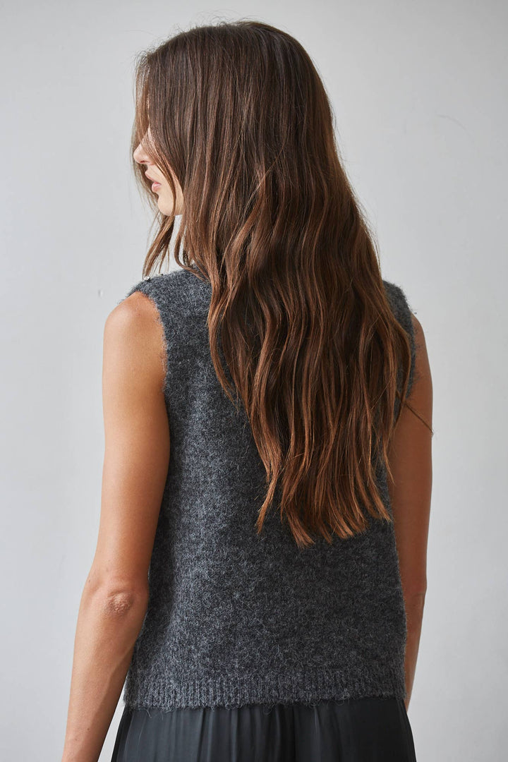 Carissa Sleeveless Mockneck with Rhinestone Detail