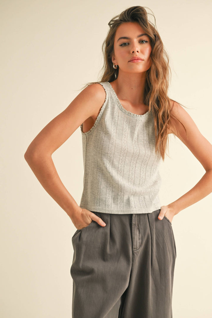 Cameron Pointelle Mini Ruffle Tank
