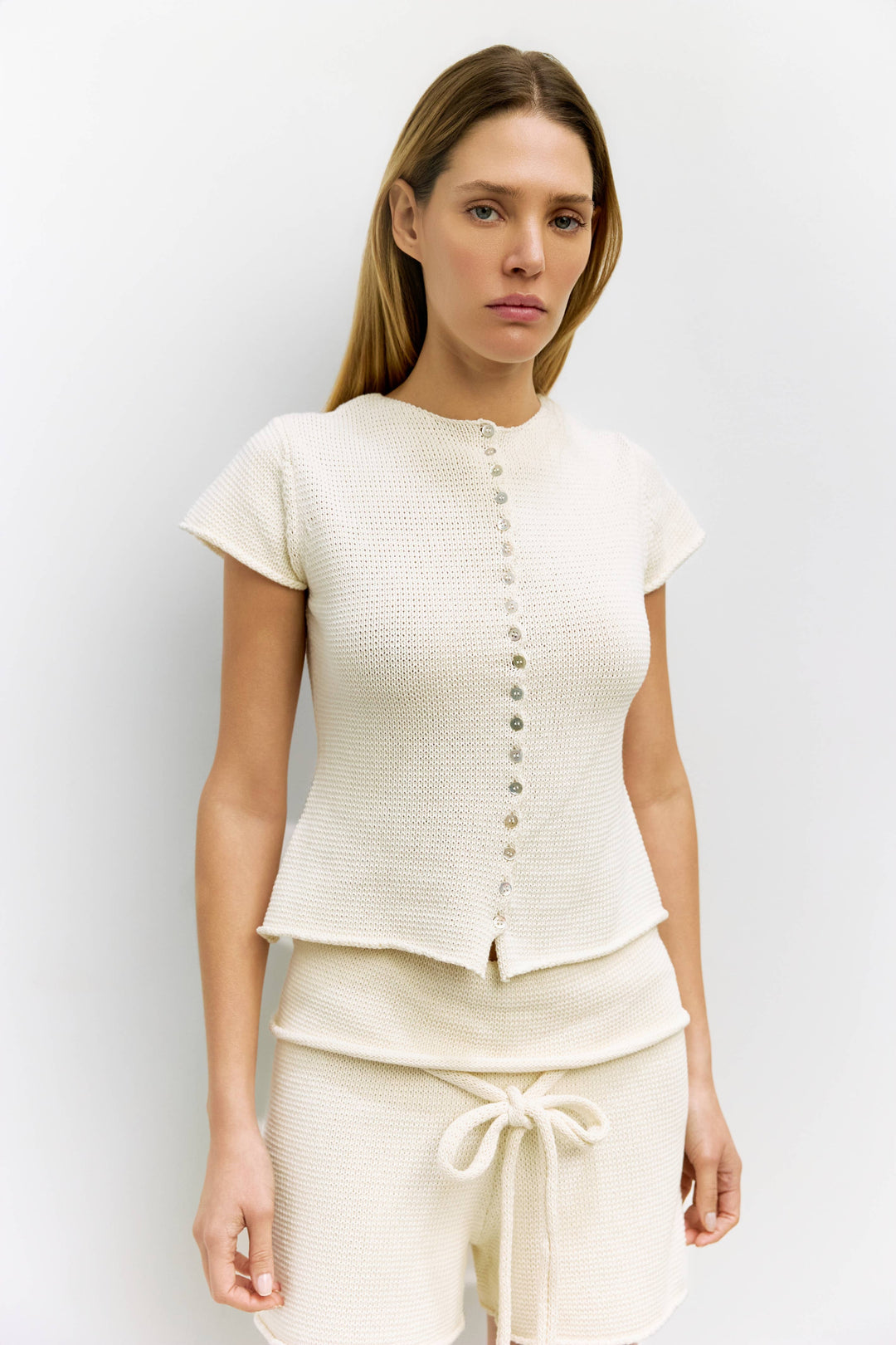Alana Knit Button-Down Top