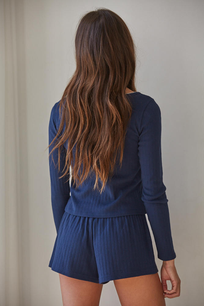Cleo Pointelle Ribbed Knit Longsleeve