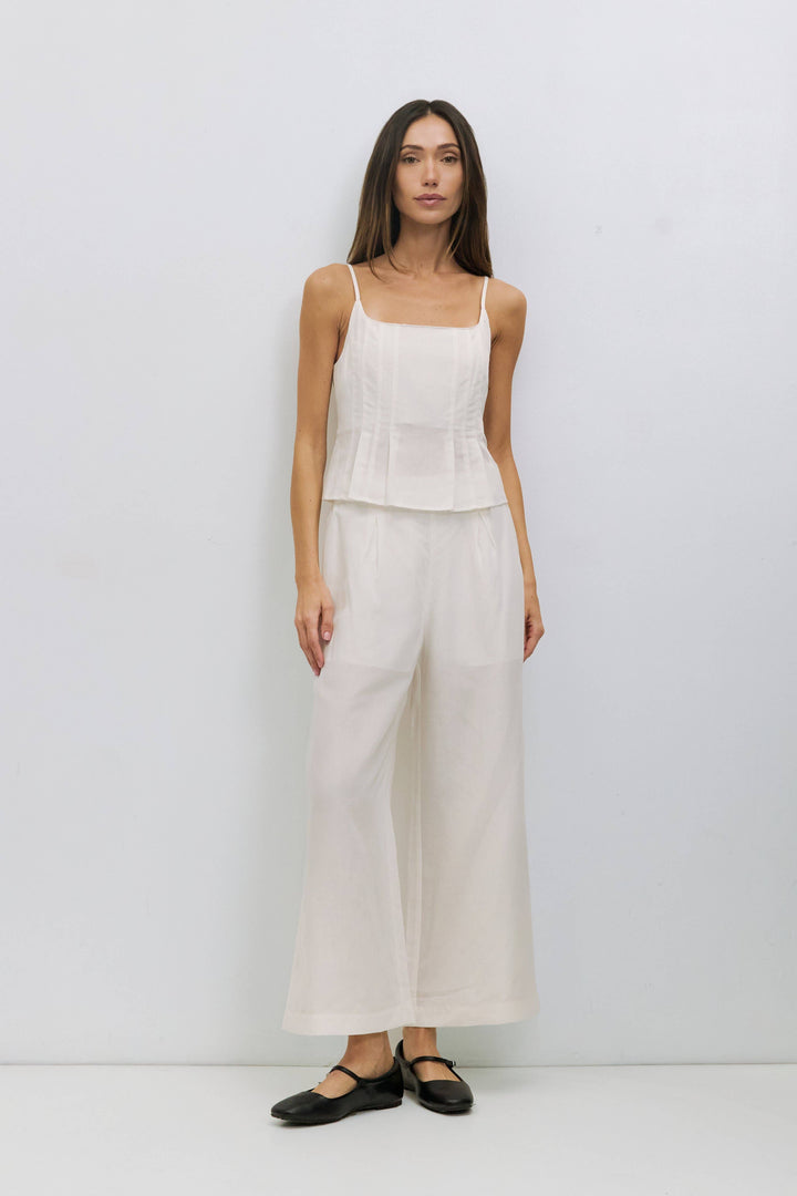 Jocelyn Pleated Linen Tank