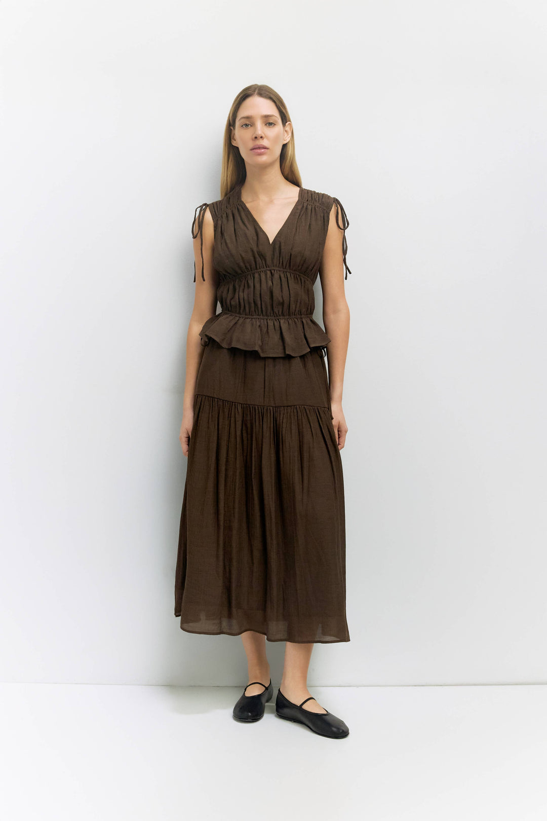 Cleo Top | Gathered Sleeveless Blouse