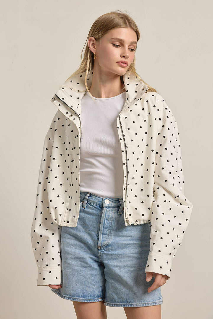 Blane Polka Dot High Neck Jacket