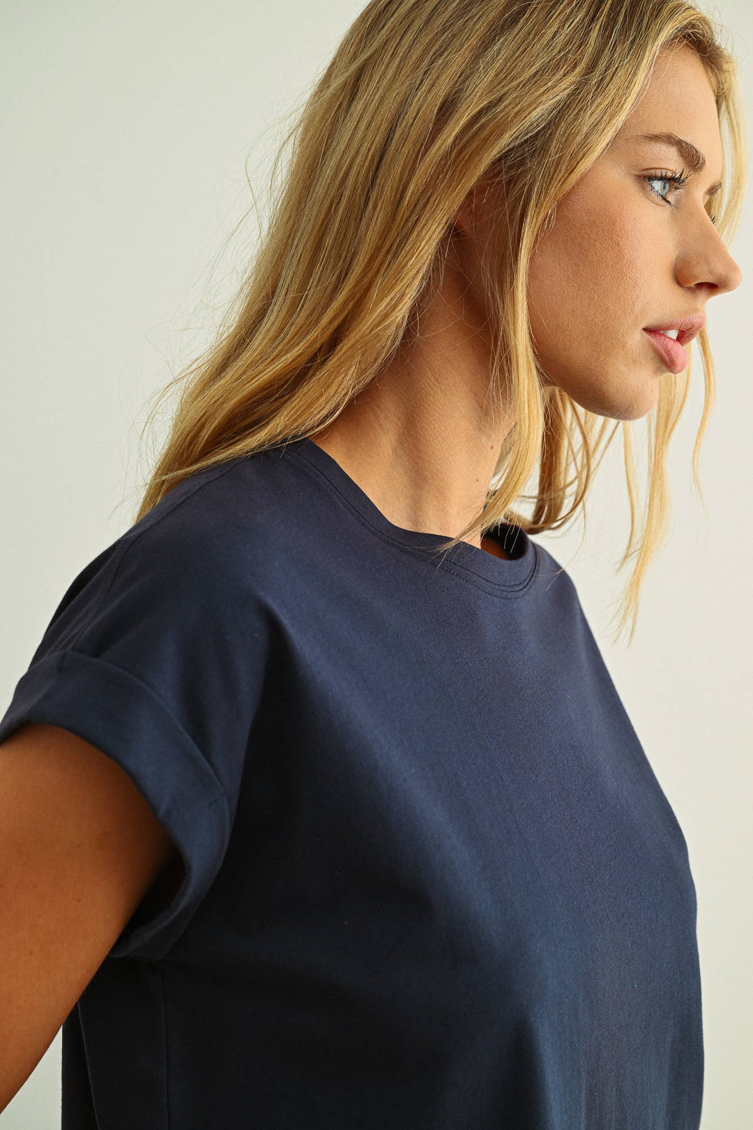 Crystal Cuffed Sleeve Tee