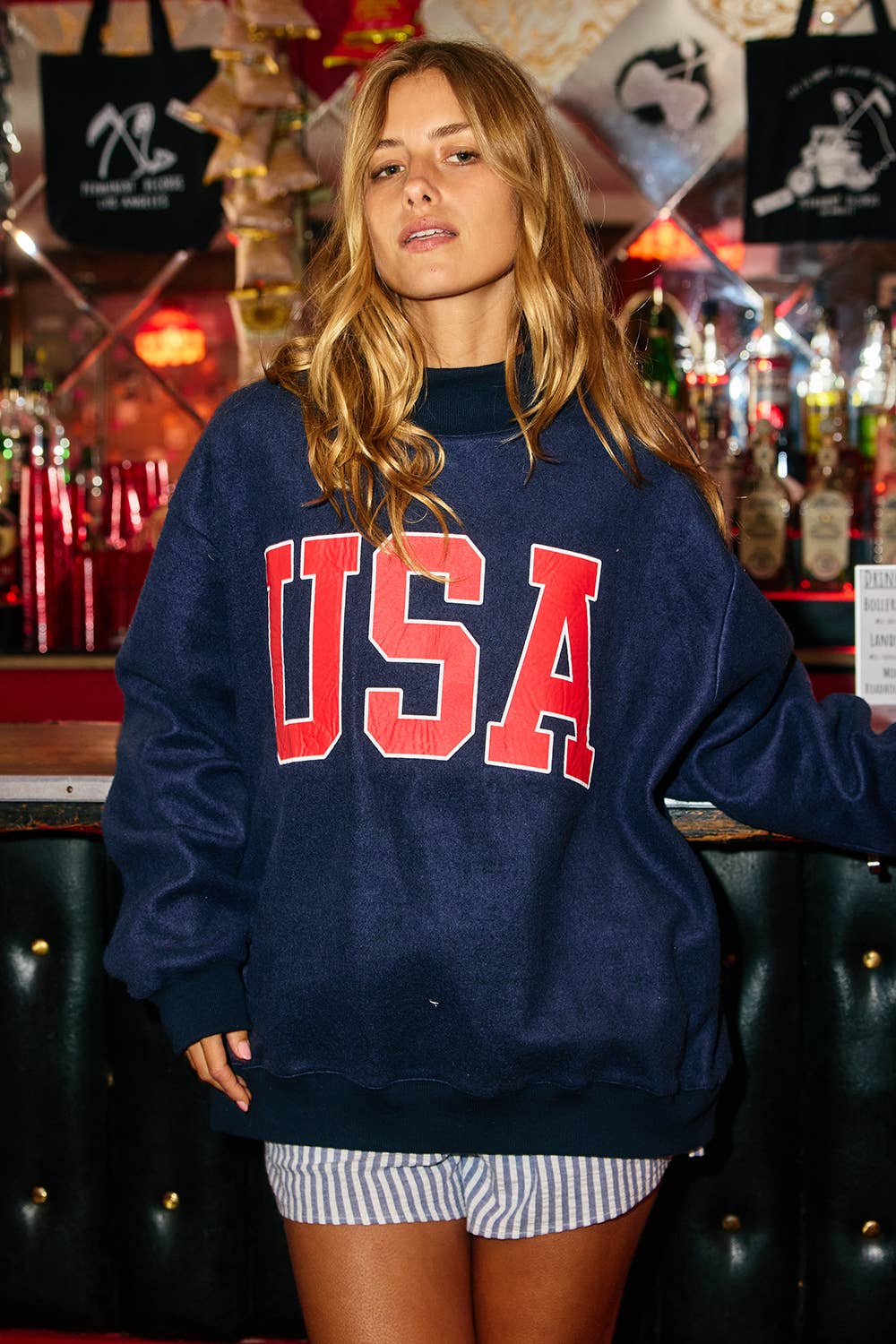 'USA & FLAG' Reversible MockNeck