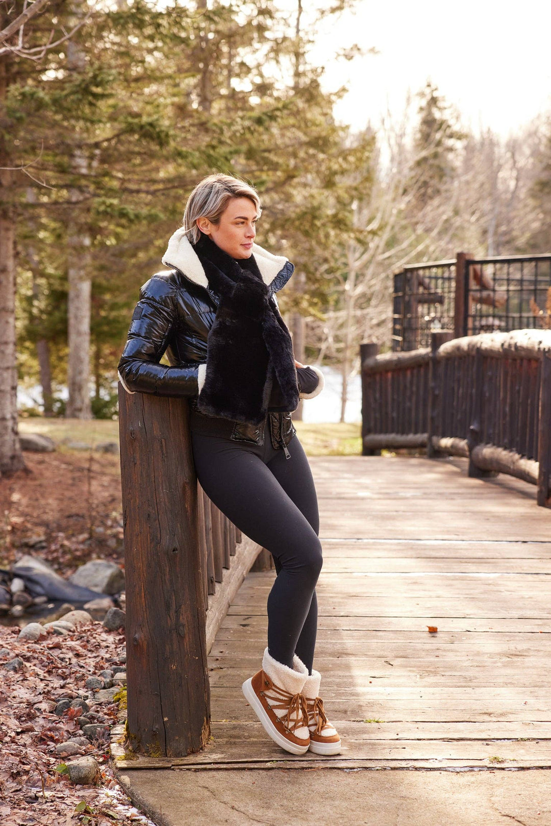 Camelia Fur Wrap Scarf