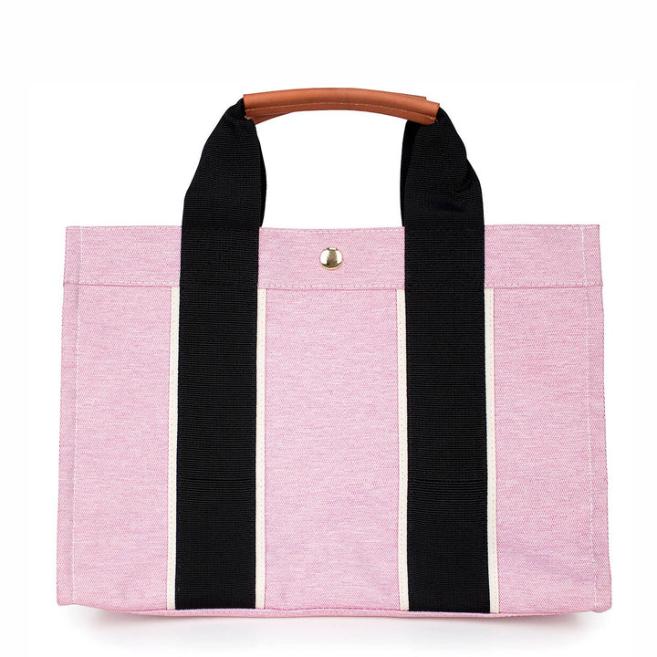 Kylie Pink Nylon Tote with Leather Accents - Pink