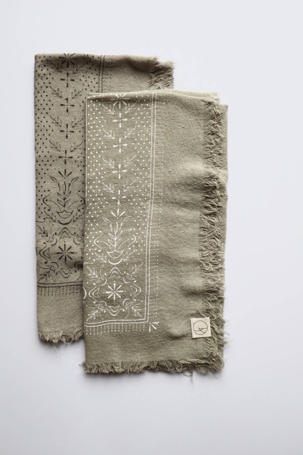 Raw Silk Bandana- Sage Grey