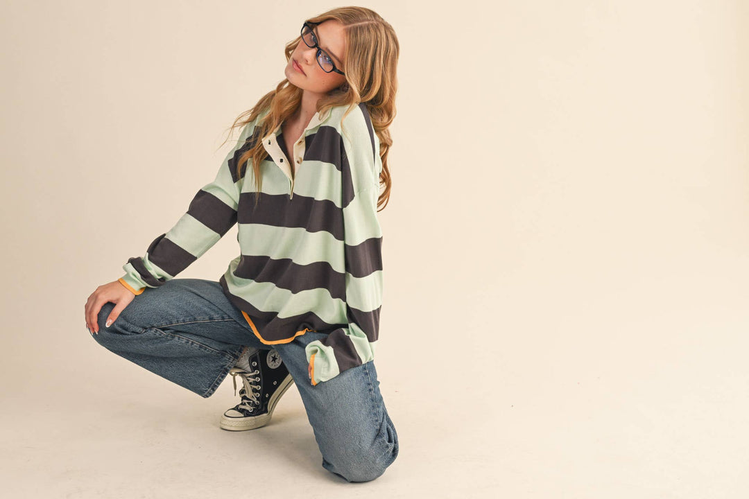 Monica Striped Rugby Sweater