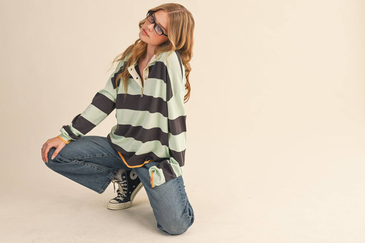 Monica Striped Rugby Sweater