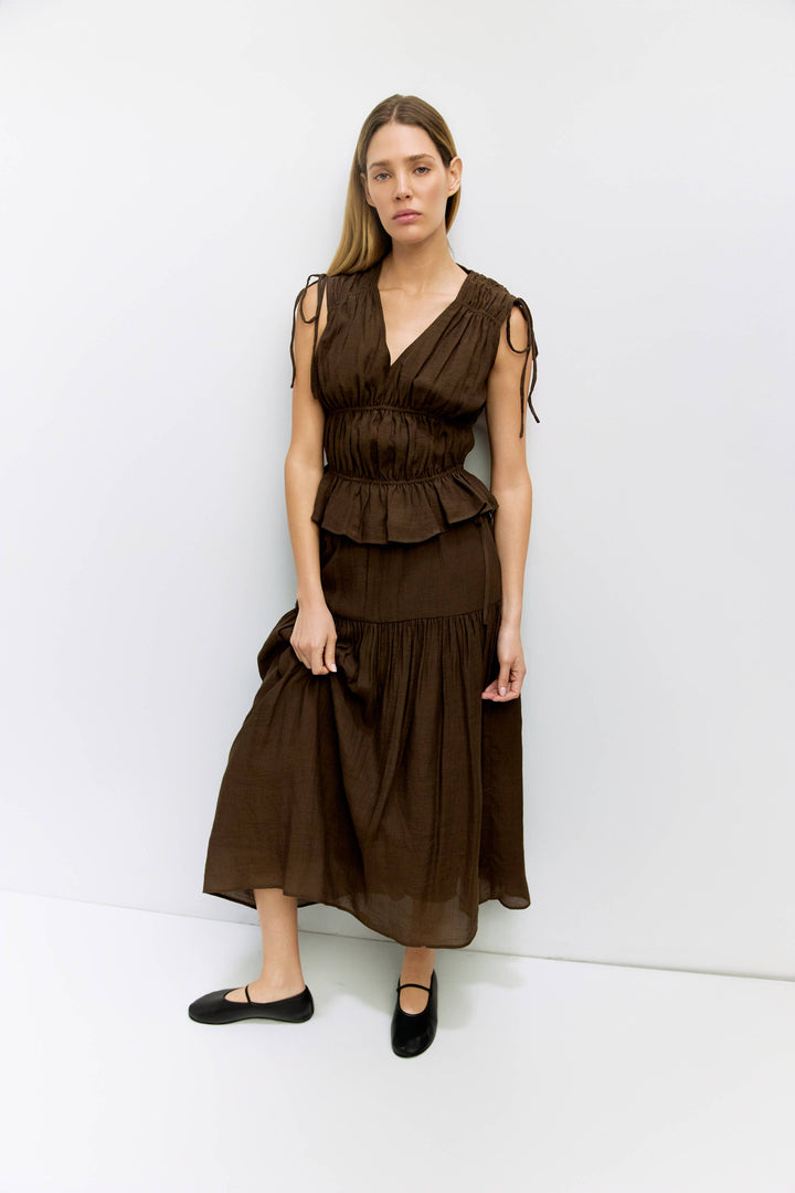 Cleo Top | Gathered Sleeveless Blouse