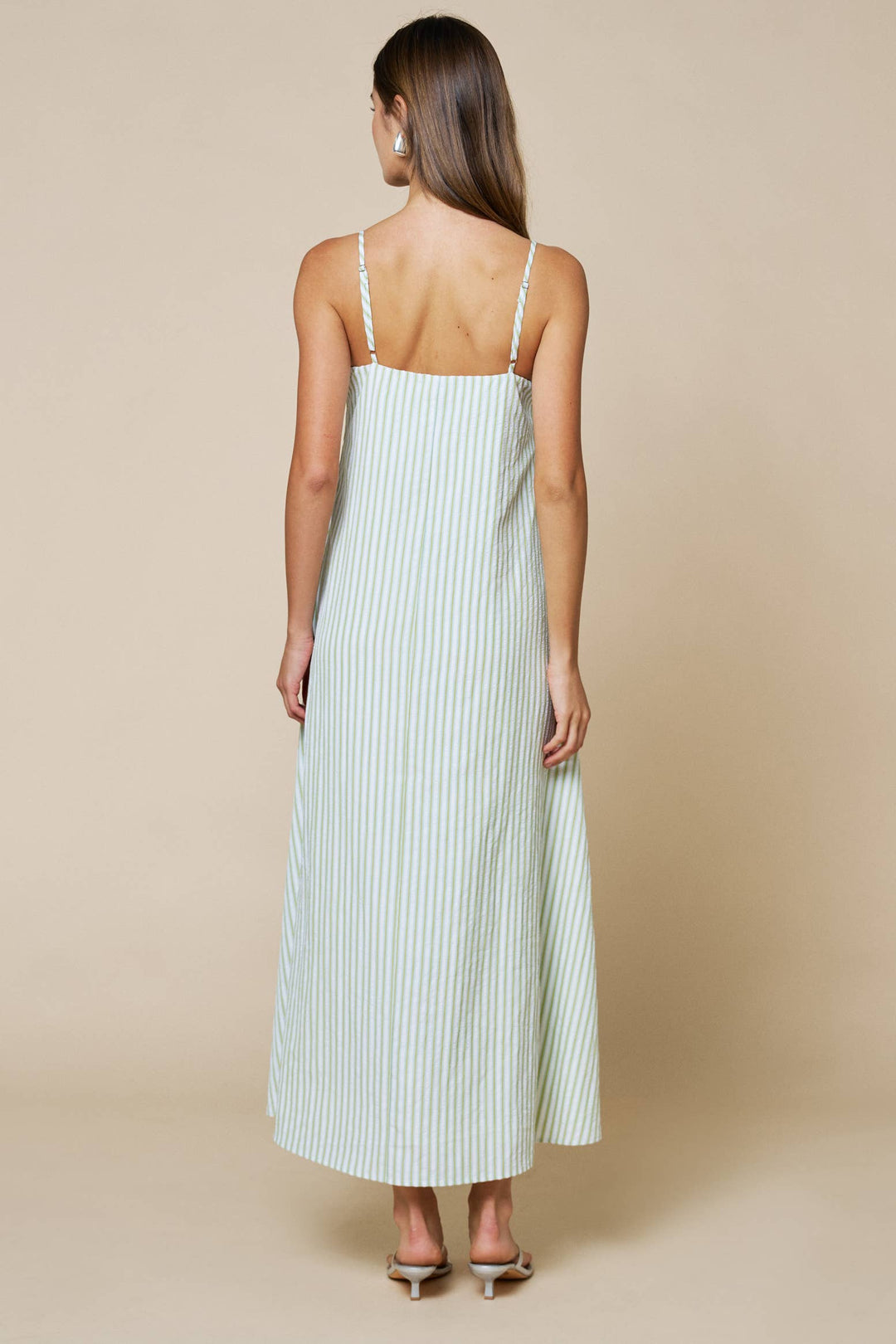 Matcha Pleated Maxi Dress