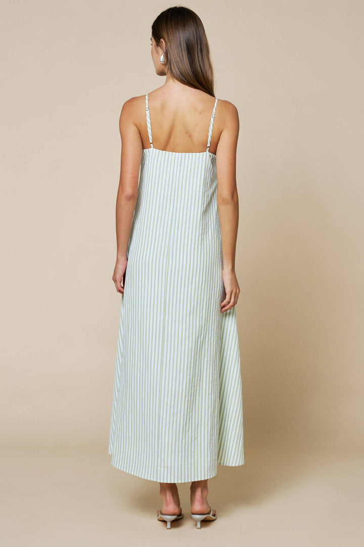 Matcha Pleated Maxi Dress