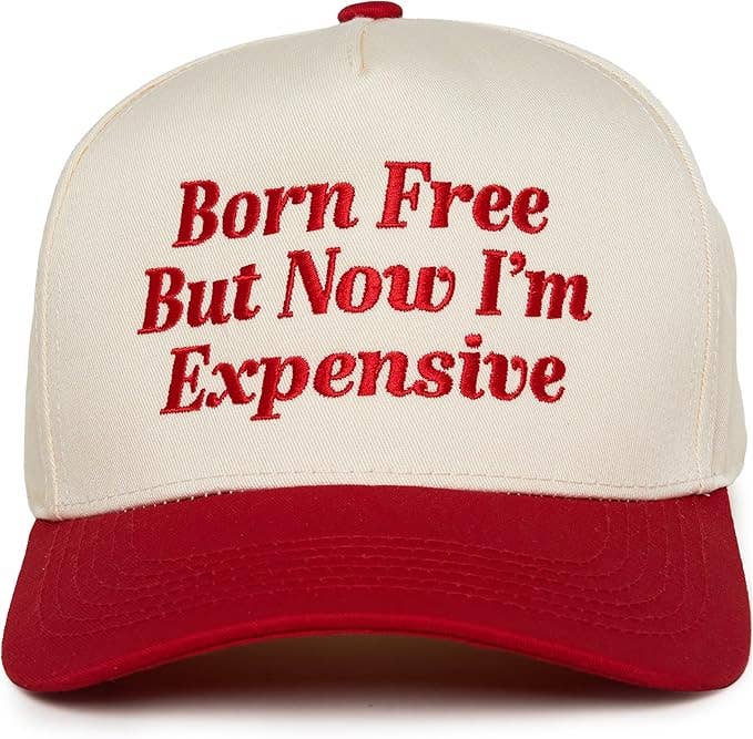 Born Free But Now I'm Expensive Hat - Red/Beige