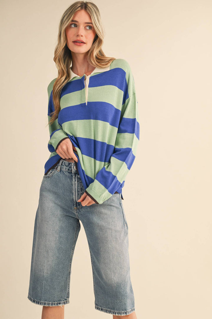 Monica Striped Rugby Sweater