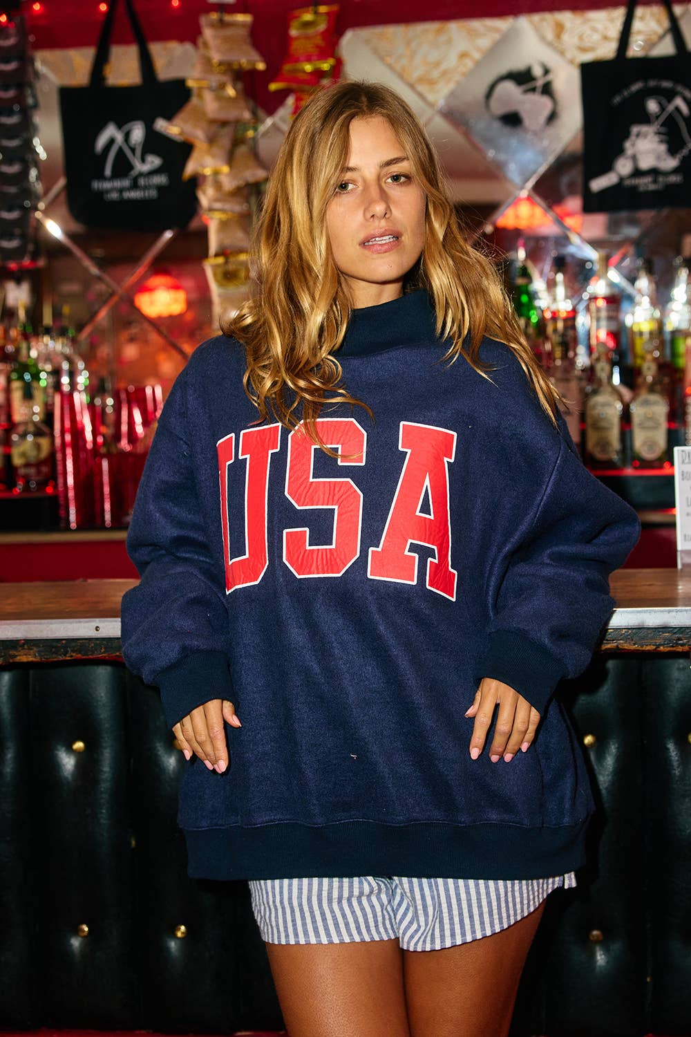 'USA & FLAG' Reversible MockNeck