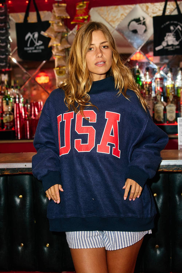 'USA & FLAG' Reversible MockNeck
