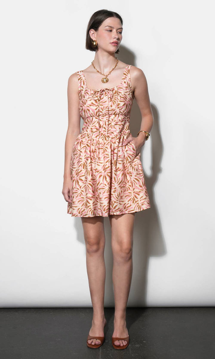 Sophia Square Tie Neck Mini Dress