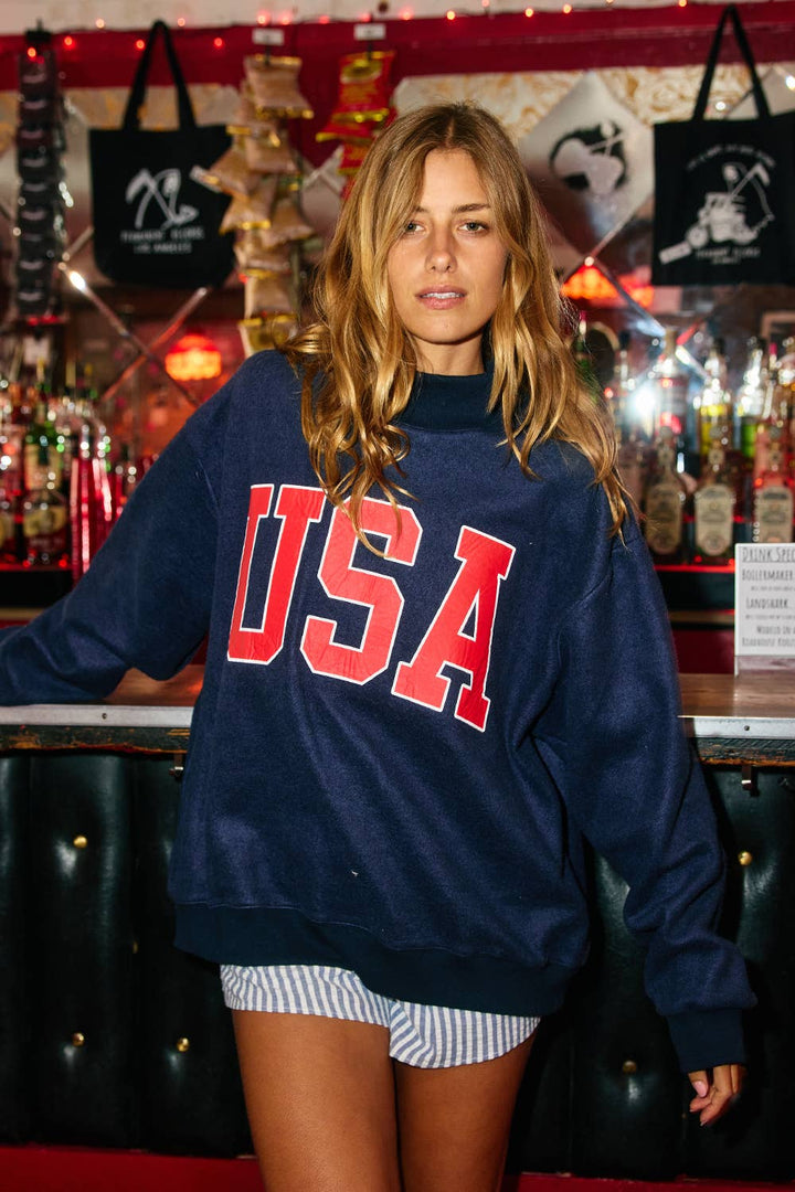 'USA & FLAG' Reversible MockNeck