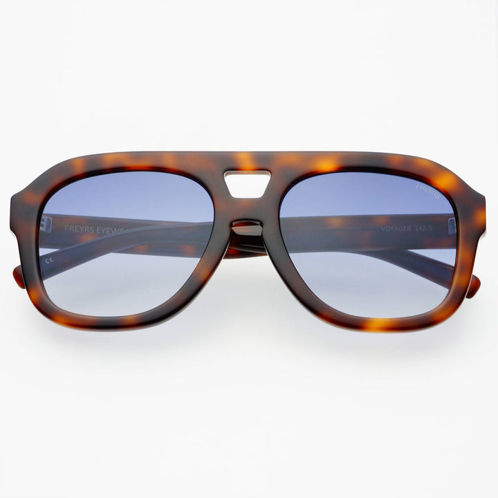 FREYRS Eyewear - Voyager Acetate Oversized Aviator Sunglasses: Tortoise / Blue