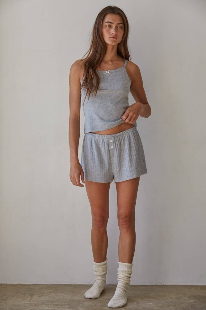 Mona Pointelle Ribbed Shorts