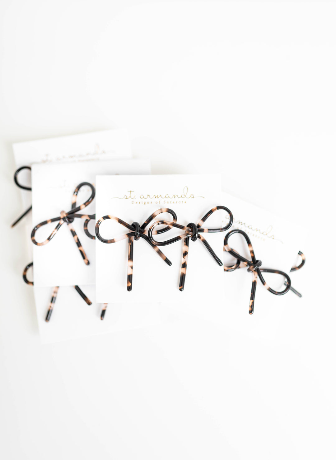 Blonde Tortoise Bow Stud Earrings