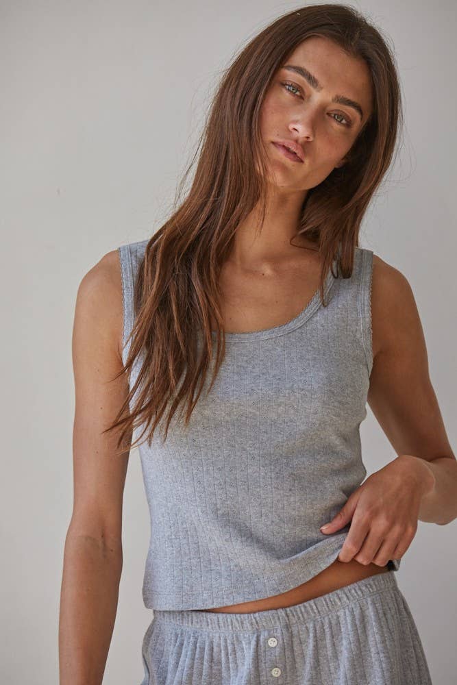 Luna Pointelle Ribbed Tank
