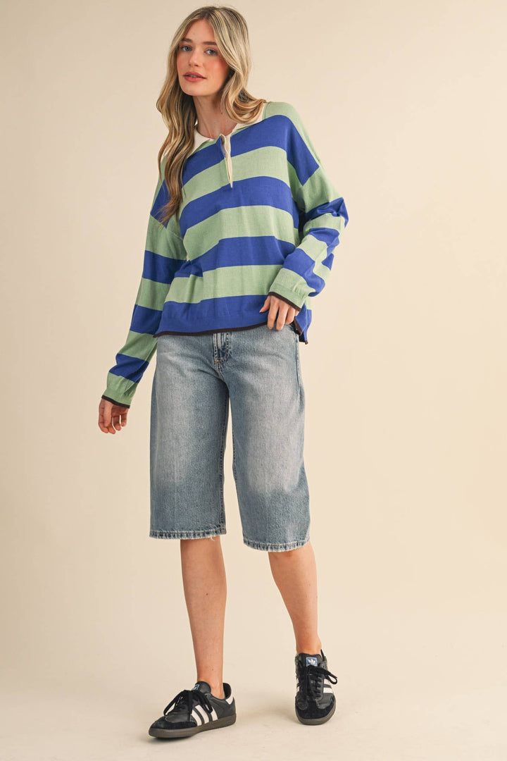 Monica Striped Rugby Sweater