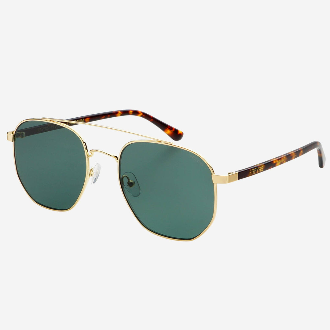 FREYRS Eyewear - Austin Unisex Sunglasses : Gold / Green