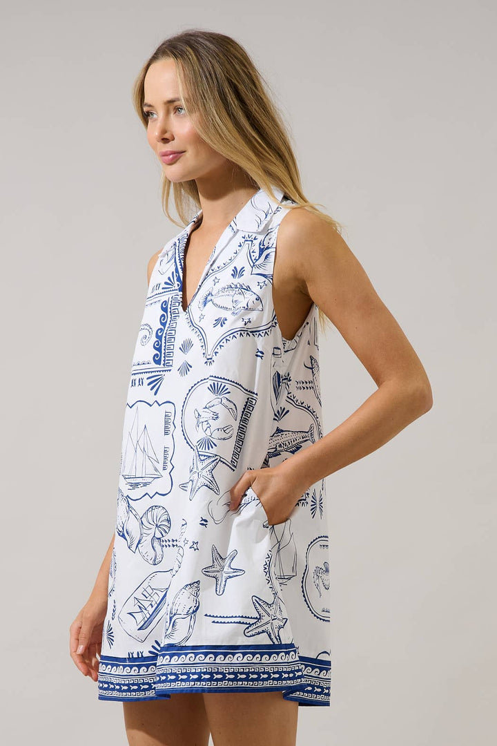 Seaside Collared Shift Dress