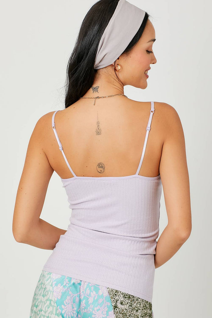 April Ribbed Tank - Lavender
