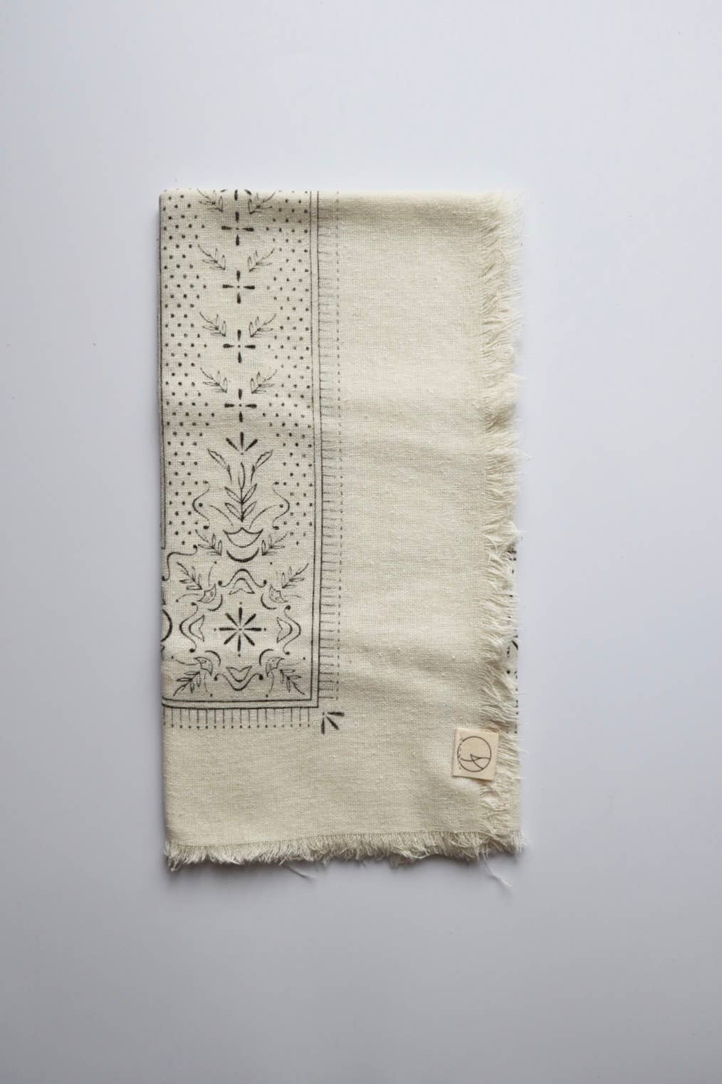 Raw Silk Bandana - Cream