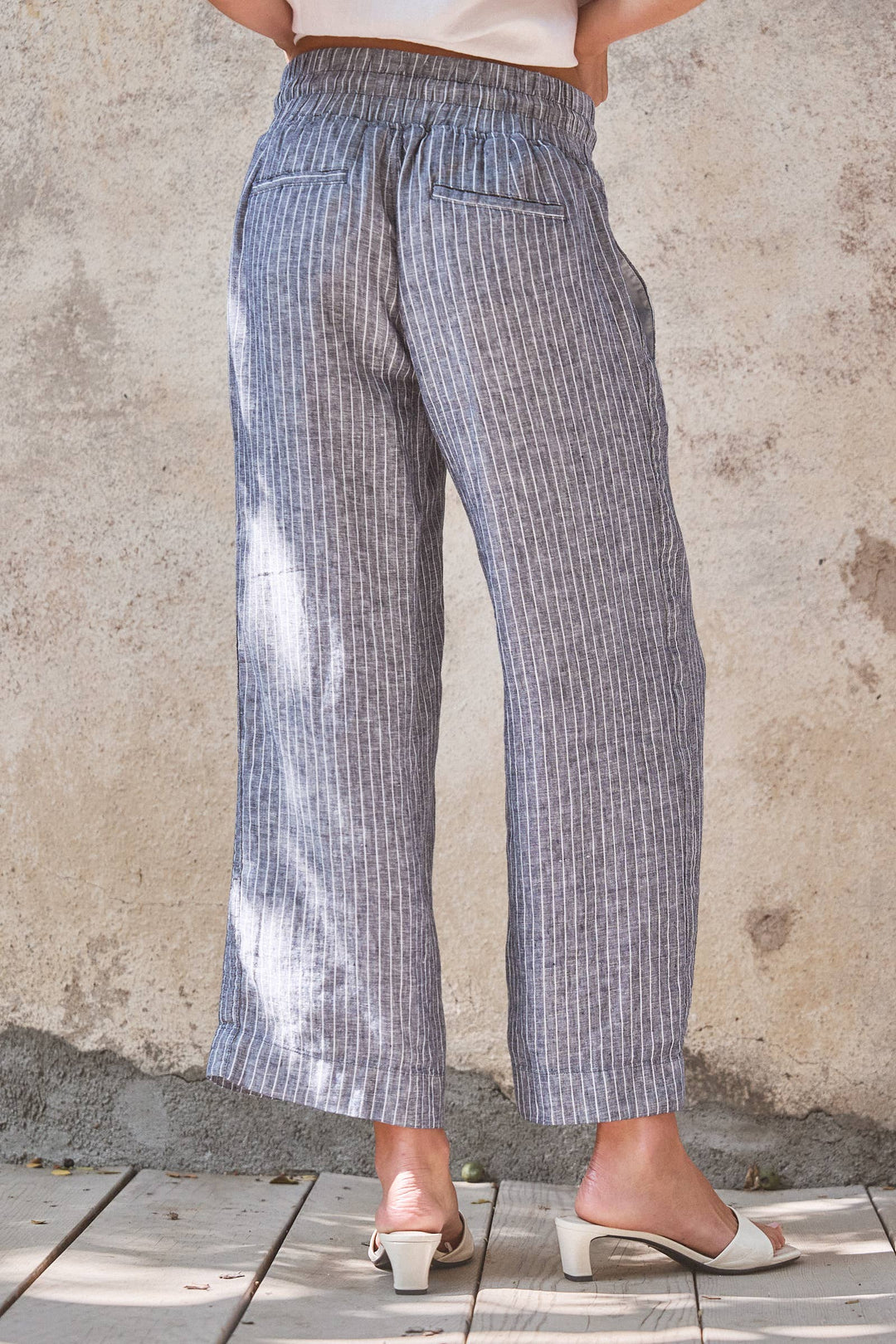 Superior Linen Wide-Leg Drawstring Pants