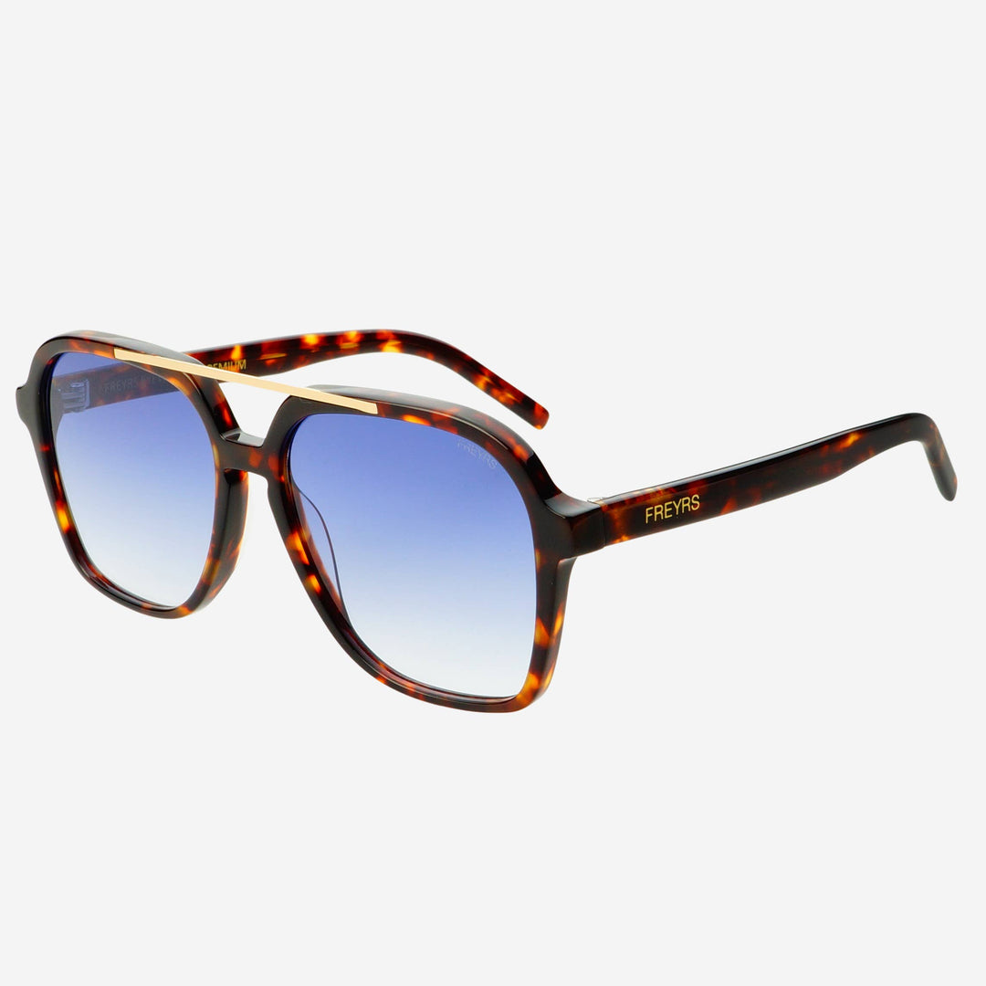 FREYRS Eyewear - Spencer Unisex Aviator Sunglasses: Tortoise / Blue