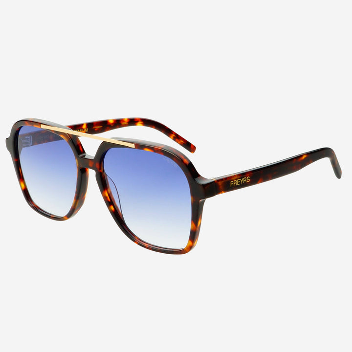 FREYRS Eyewear - Spencer Unisex Aviator Sunglasses: Tortoise / Blue