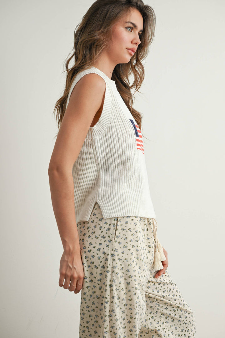 Liberty Flag Sleeveless Sweater