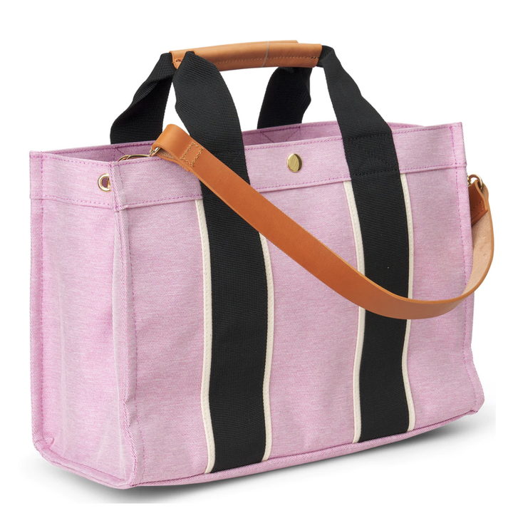 Kylie Pink Nylon Tote with Leather Accents - Pink