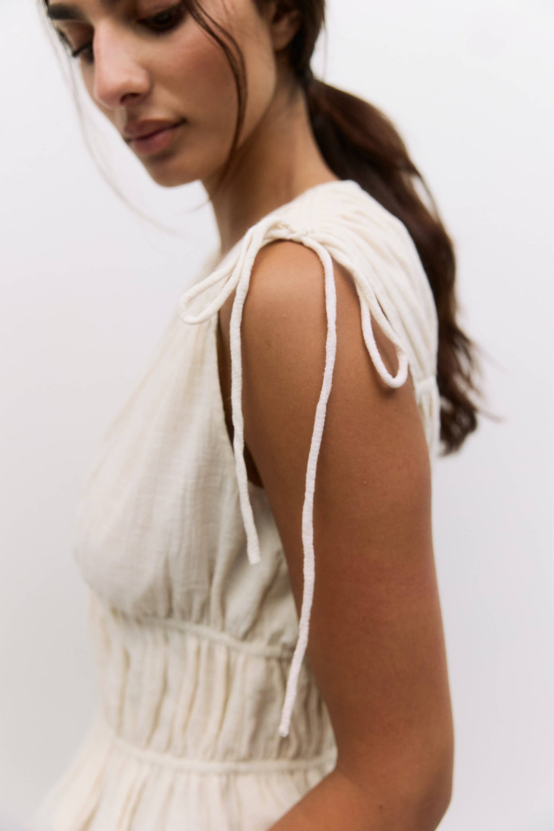 Cleo Top | Gathered Sleeveless Blouse