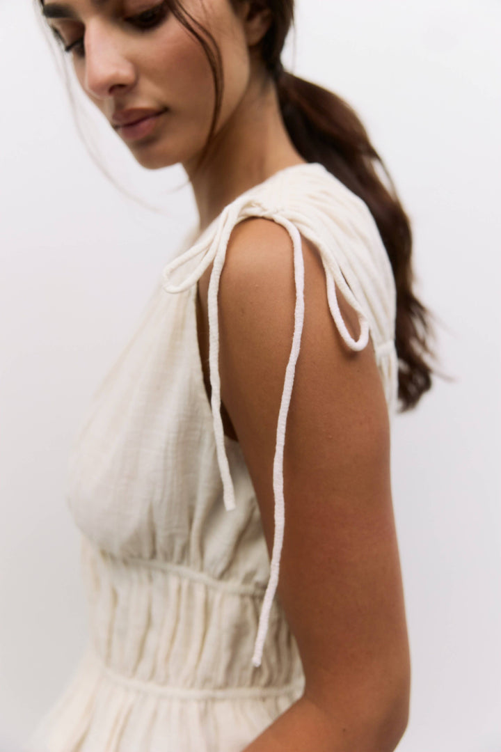 Cleo Top | Gathered Sleeveless Blouse